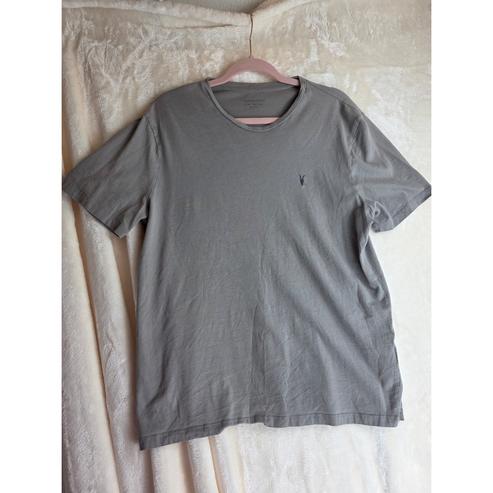 ALLSAINTS Regular Fit Grey Crew Neck Short Sleeve T Shirt Men's X Large